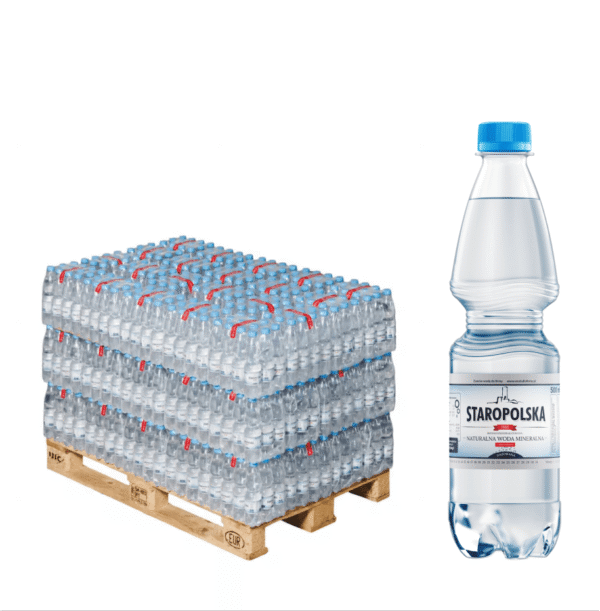 Woda Staropolska 0,5l gazowana – Połowa palety 756 szt.