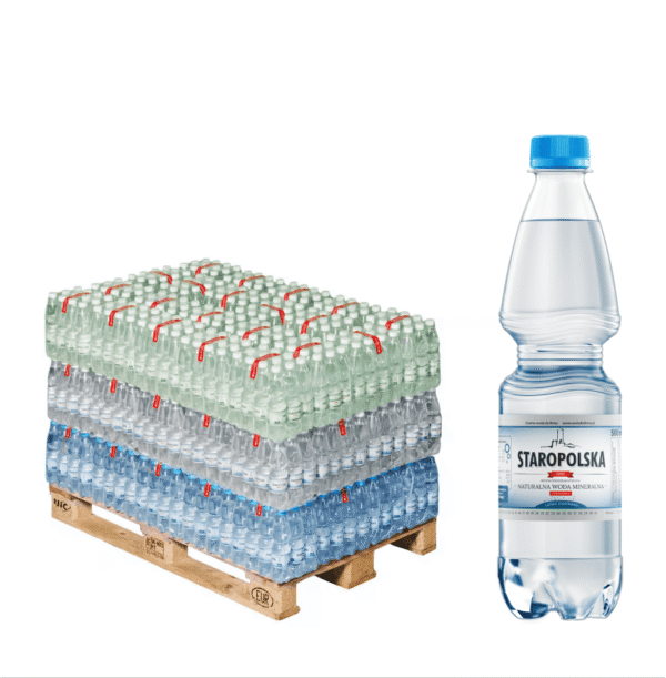 Woda Staropolska 0,5l – MIX połowa palety 756 szt.