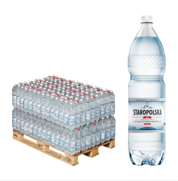 Woda Staropolska 1,5l lekko gazowana – Połowa palety 252 szt.