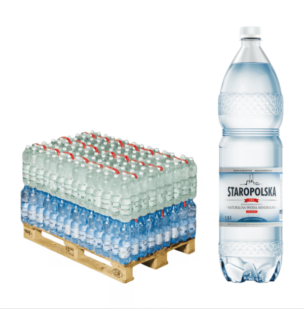Woda Staropolska 1,5l – MIX połowa palety 252 szt.